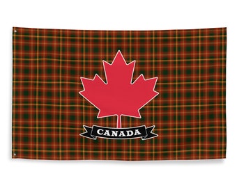 Canada Maple Leaf Tartan Flag 3x5