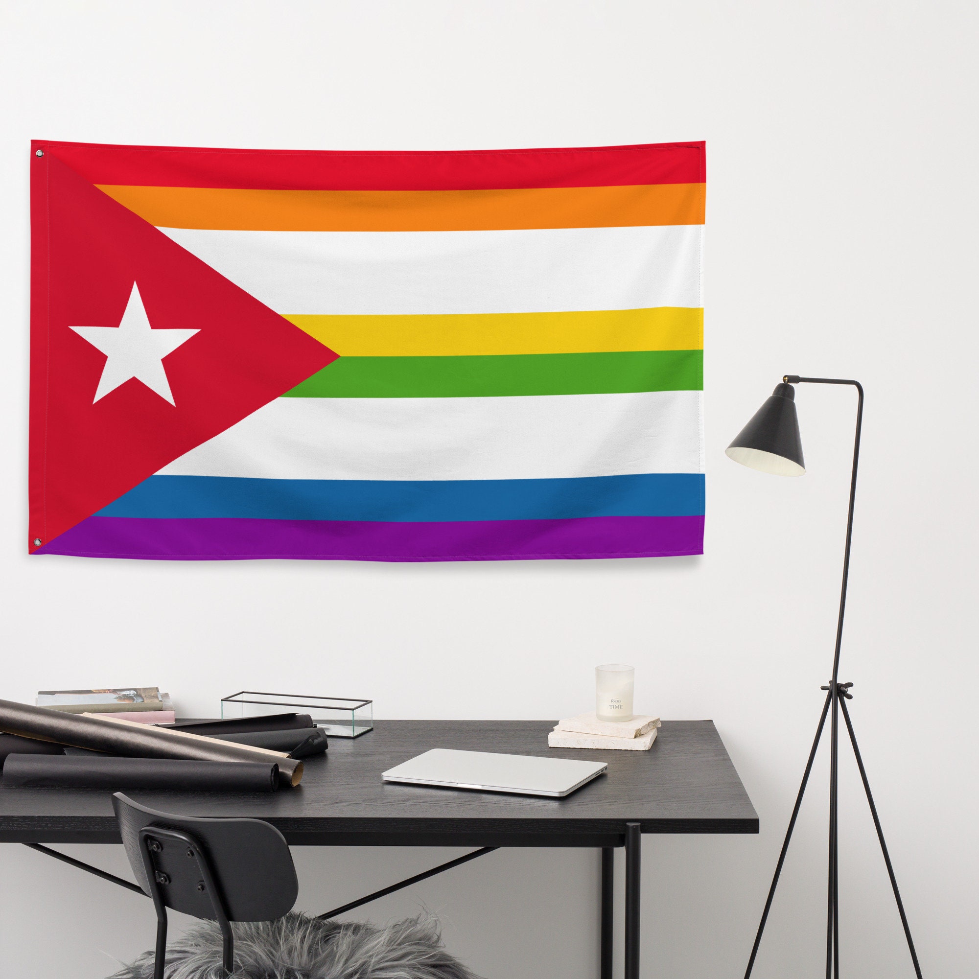 LGBT Cuba Pride Flag 3x5 | Cuban Rainbow Queer Banner - Etsy