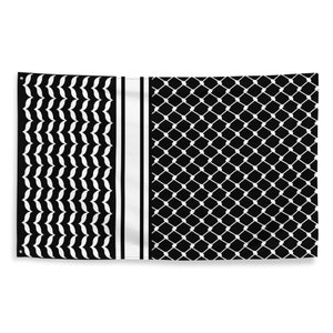 Palästina Kufiya Keffiyeh Flagge 3x5 | Schwarz-weißes freies Palästina-Banner im palästinensischen Gazastreifen