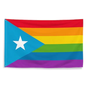 Gay-Pride-Puerto Rico-Flagge 3x5 | Regenbogen LGBT Boricua puertoricanische Fahne