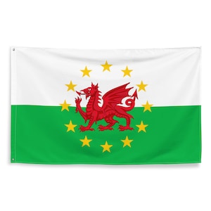 Wales EU Brexit Rejoin European Union UK Flag 3x5