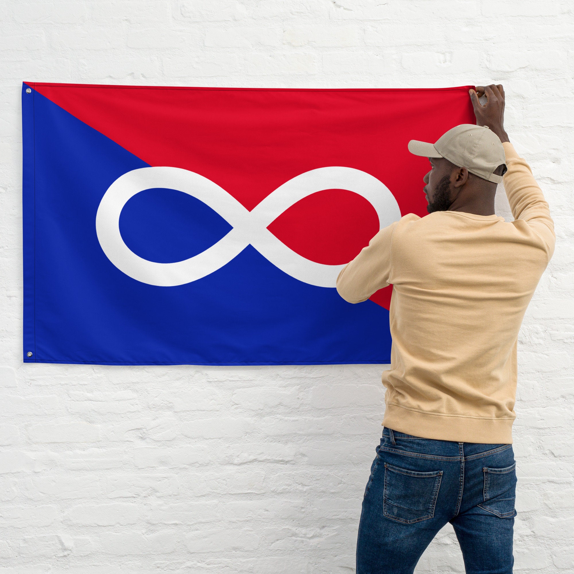 Red and Blue Métis Unity Flag 3x5 - Etsy