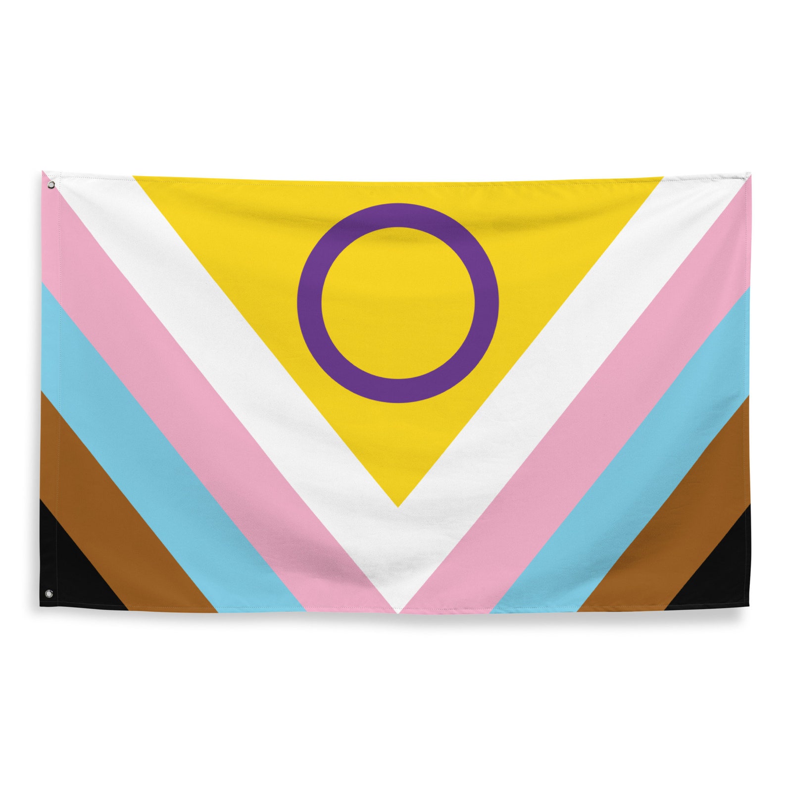 Progress Pride Chevron Flag 3x5 | LGBT Rainbow Intersex Banner - Etsy