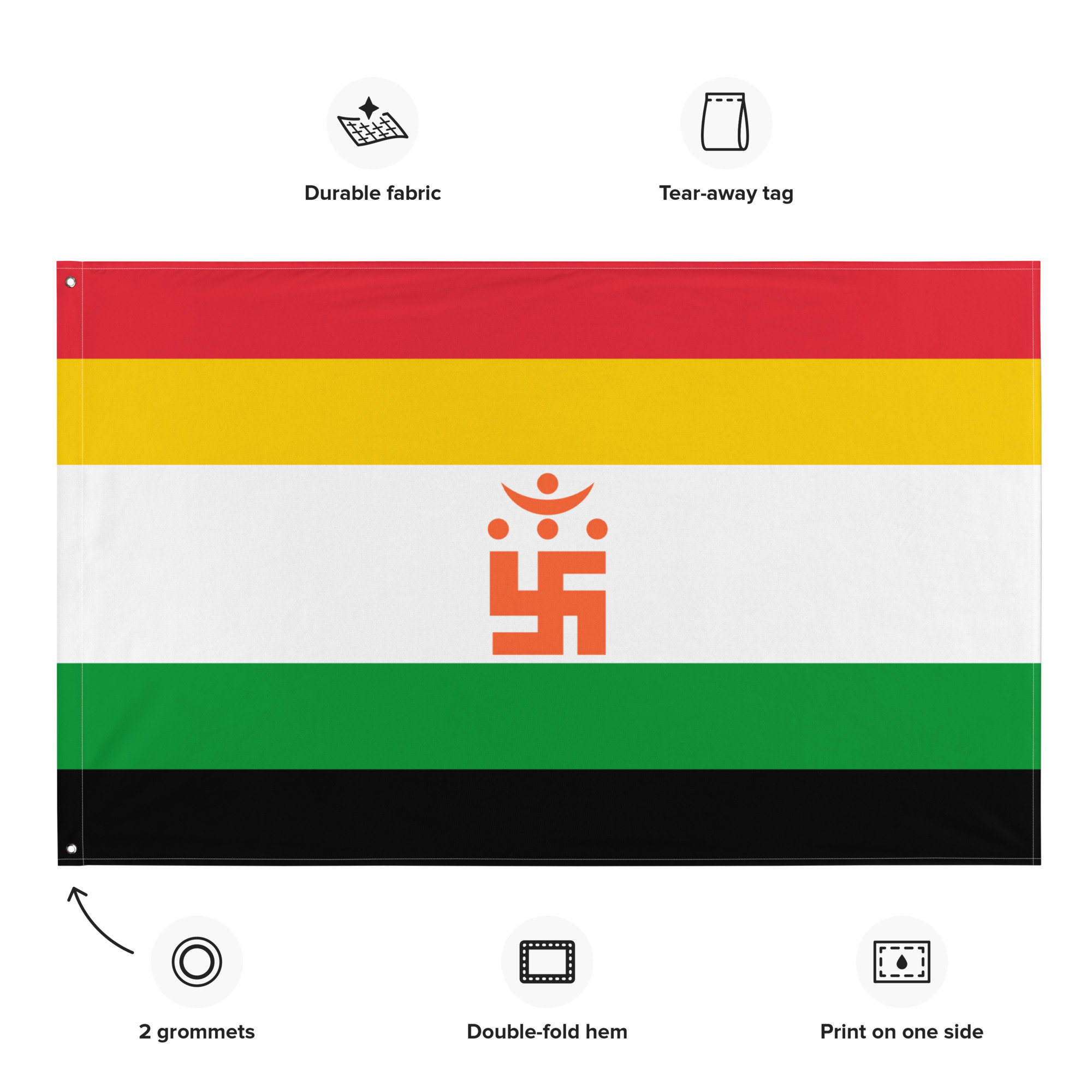 Jainismus Tischflagge 15x10cm - Kosmografie Fahne Für Innenbereich