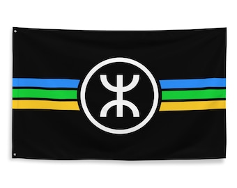 Anarchist Amazigh Flag 3x5 | &quot;Berber&quot; North African Indigenous Banner