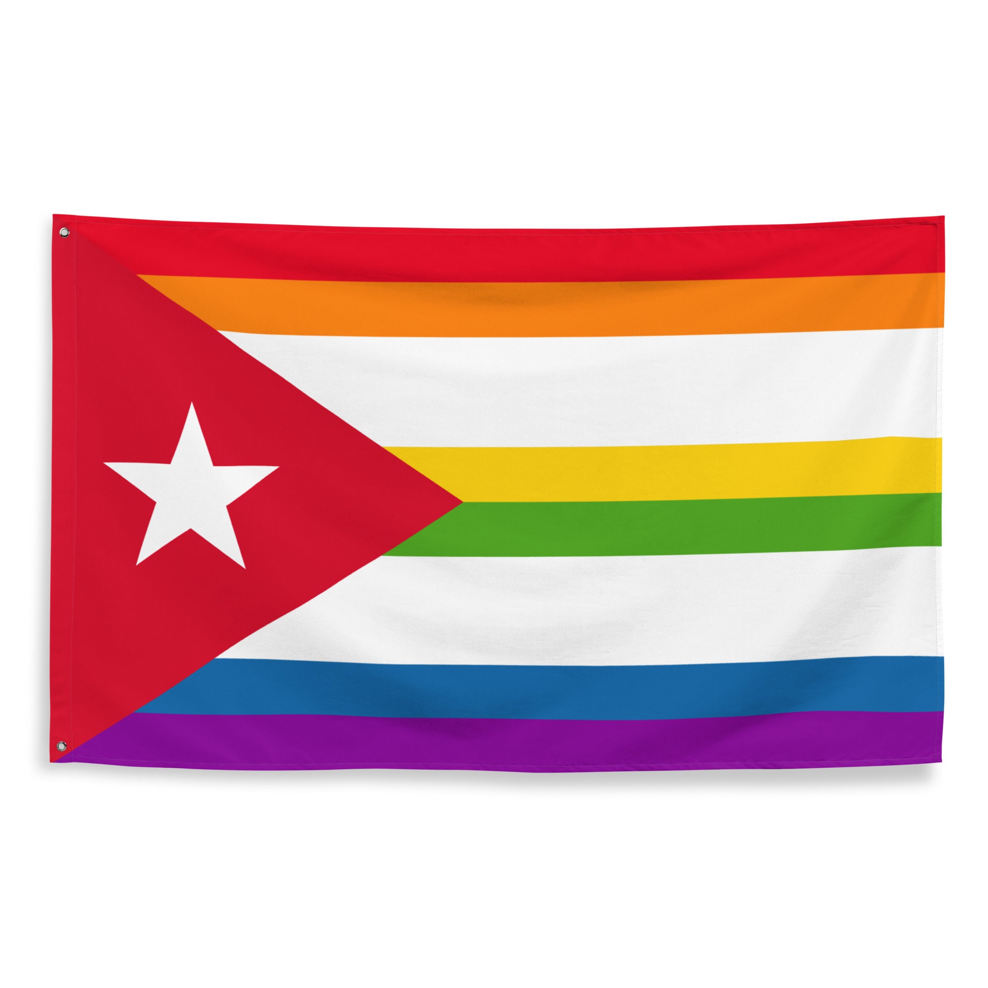 LGBT Cuba Pride Flag 3x5 | Cuban Rainbow Queer Banner - Etsy