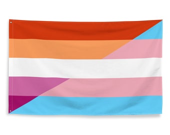 Transgender Lesbian Transbian Flag 3x5