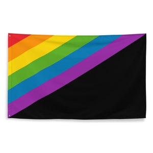 Queer Anarchist LGBT Rainbow Pride Flag 3x5