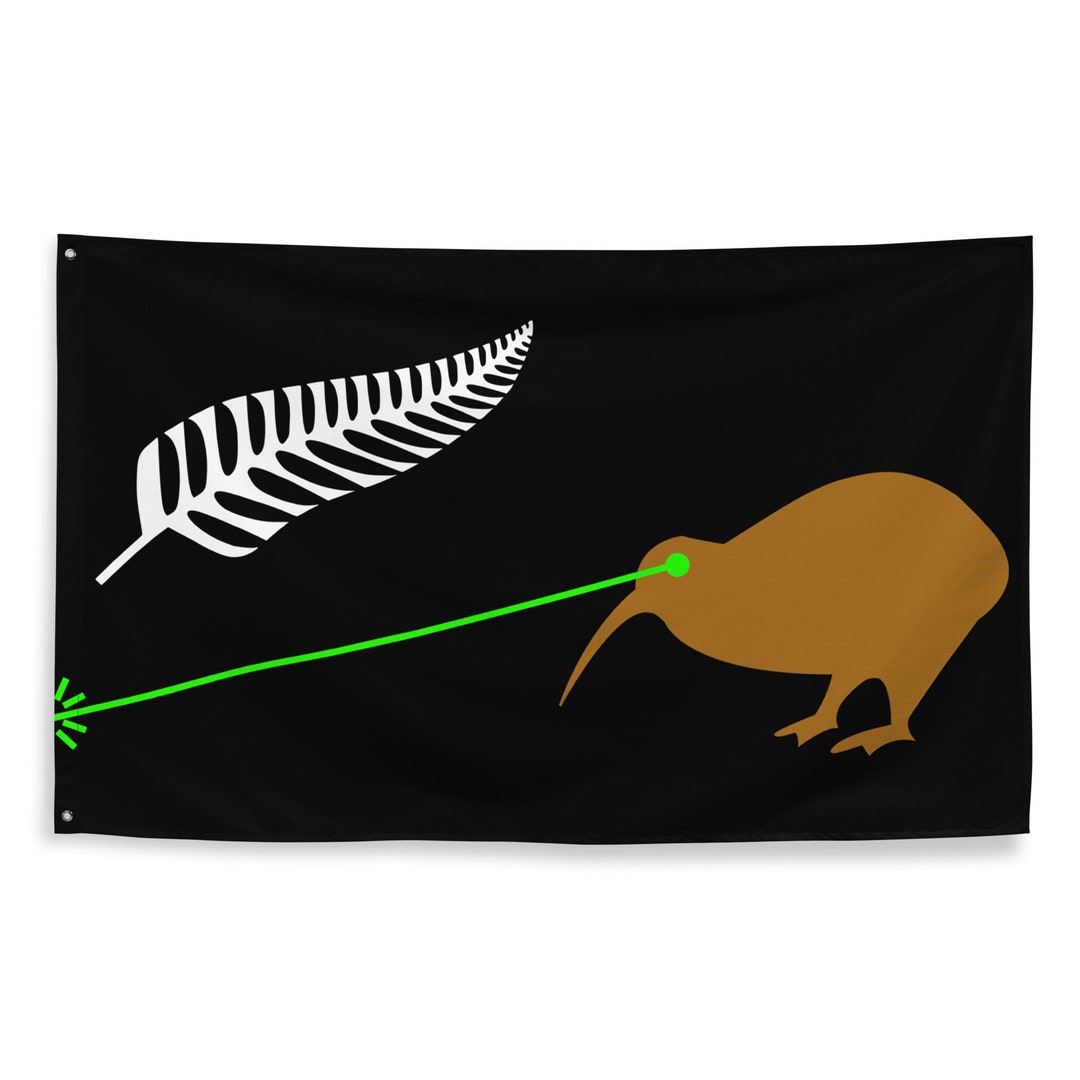 Laser Kiwi New Zealand Aotearoa Silver Fern Flag 3x5 Etsy Canada
