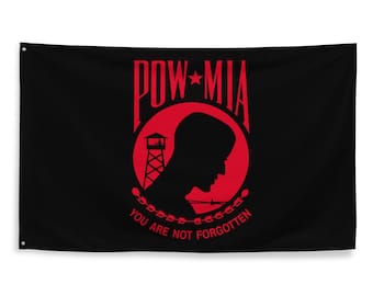 Black and Red POW MIA Flag 3x5