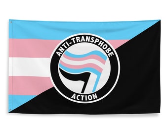 Anti-Transphobe Antifascist Antifa Flag 3x5