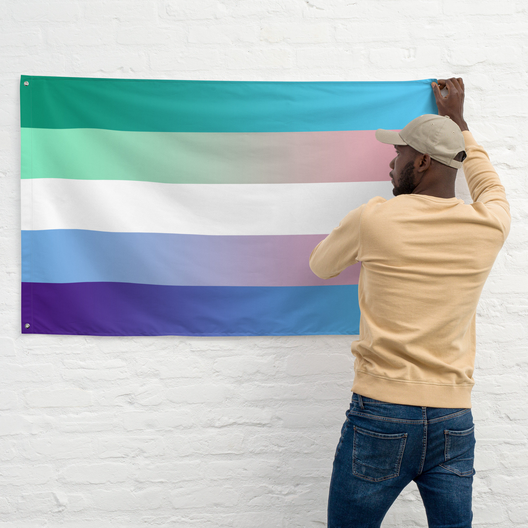 Bandiera dell'orgoglio da 3 x 15 m, colori vivaci su entrambi i lati Progress Pride Rainbow Flag con 2 occhielli in ottone per transgender bisessuali lesbiche asessuali, resistente allo sbiadimento
