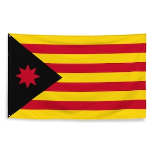 Anarchist Estelada Catalonia Flag 3x5