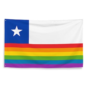 Chile LGBT Rainbow Gay Pride Flag 3x5