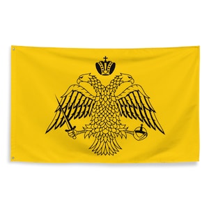 Bandiera aquila bicipite imperiale bizantina della chiesa greco-ortodossa 3x5