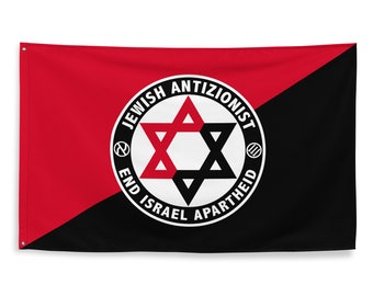 Jewish Antifa Anti-Zionist Antifascist Anarchist Communist Flag 3x5