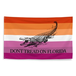 Lesbian Don&#39;t Tread On Florida Alligator Flag 3x5