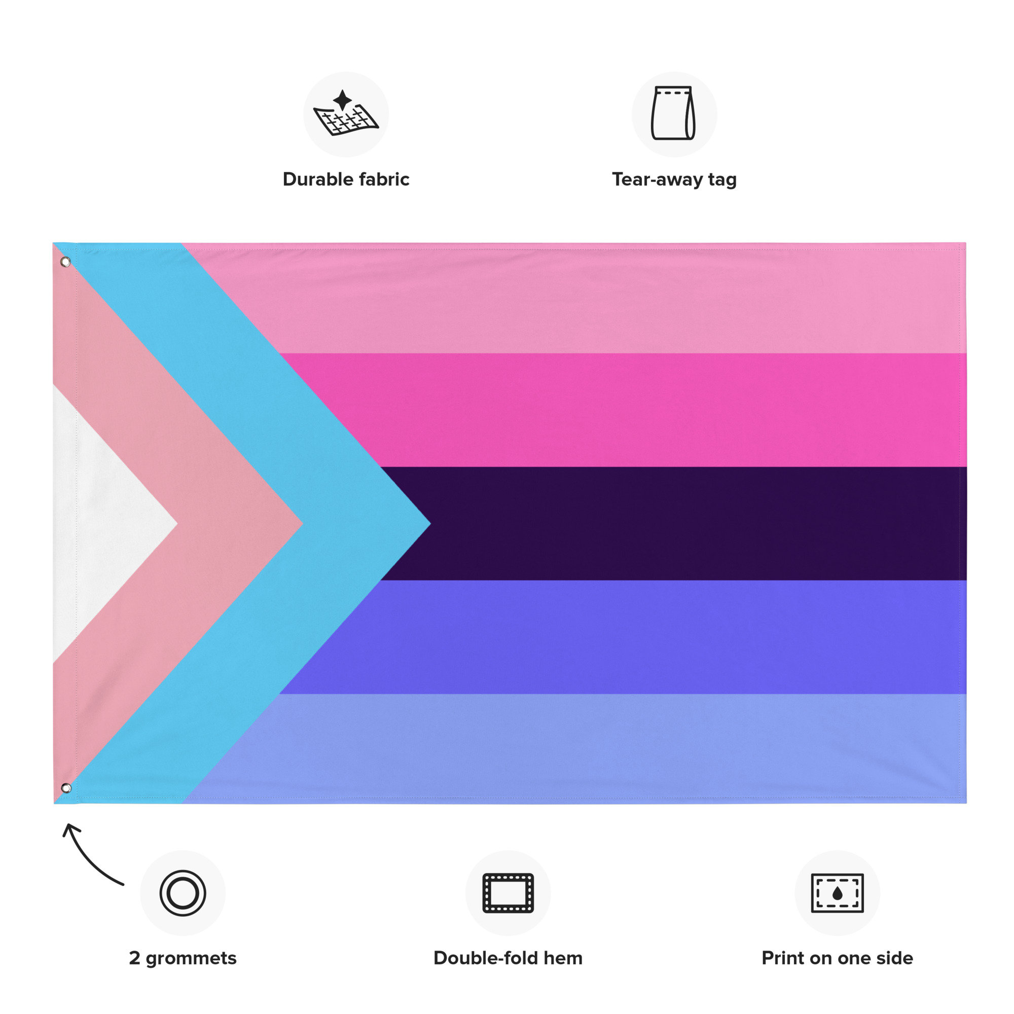 JBCD Confezione Da 2 Toppe In Tessuto Arcobaleno Transgender – 8x5 Cm, Ricamato, Con Velcro, Per Zaino E Giacca - 5