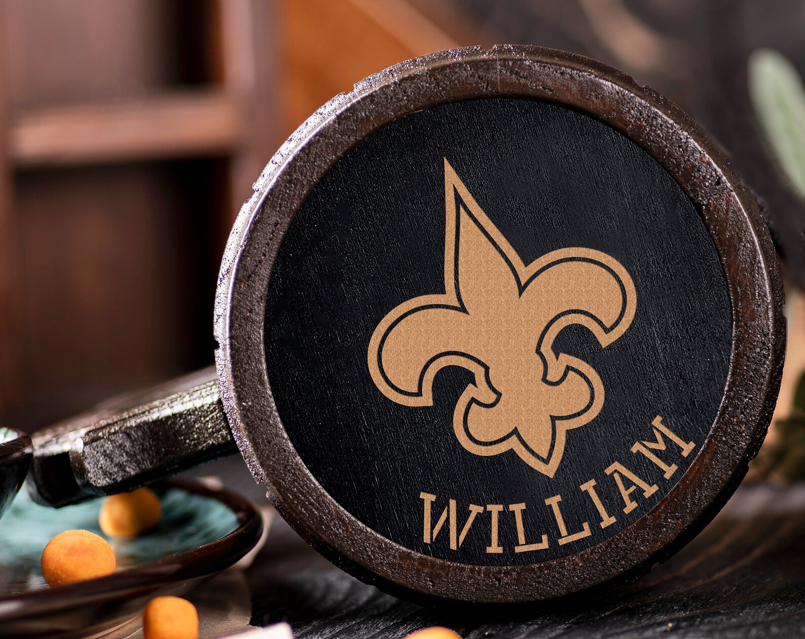 New Orleans Saints Beer Mug Personalized Gift For Him Fathers Etsy