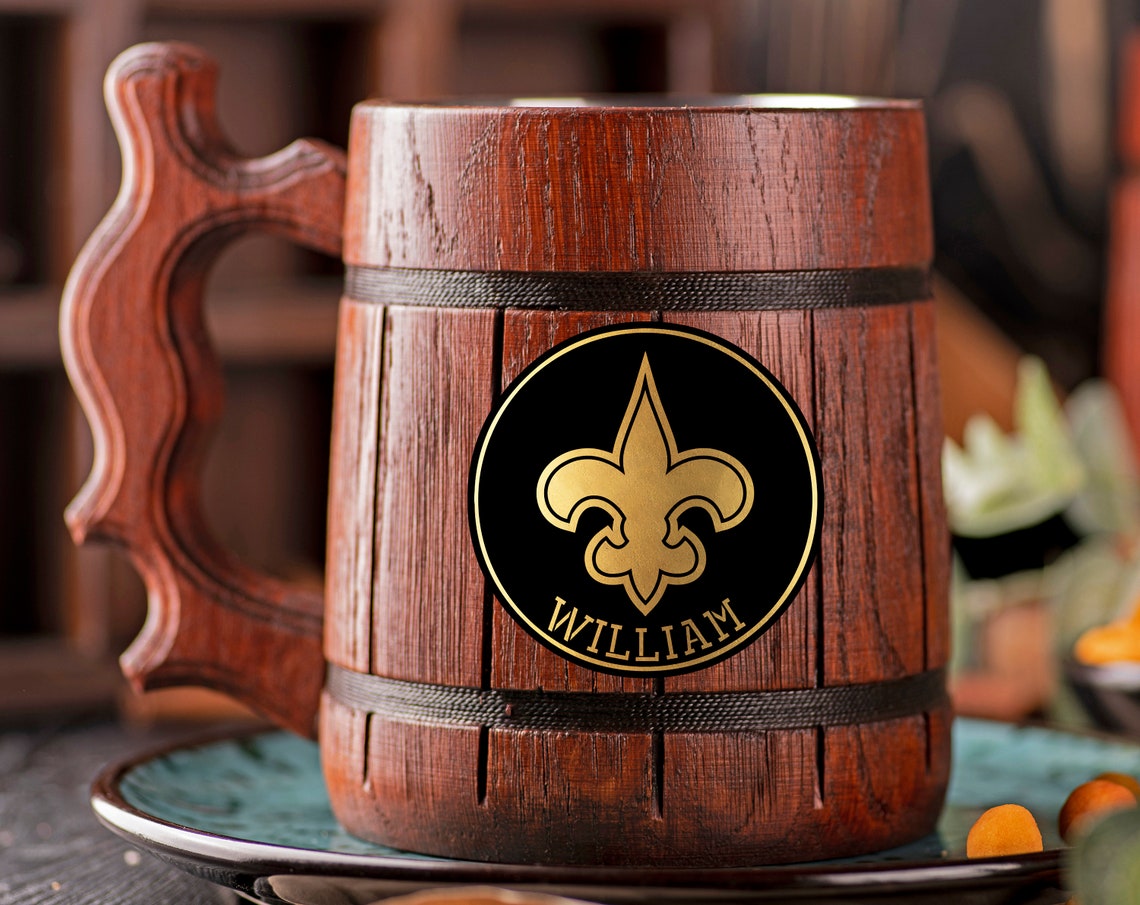 New Orleans Saints Beer Mug Personalized Gift For Him Etsy