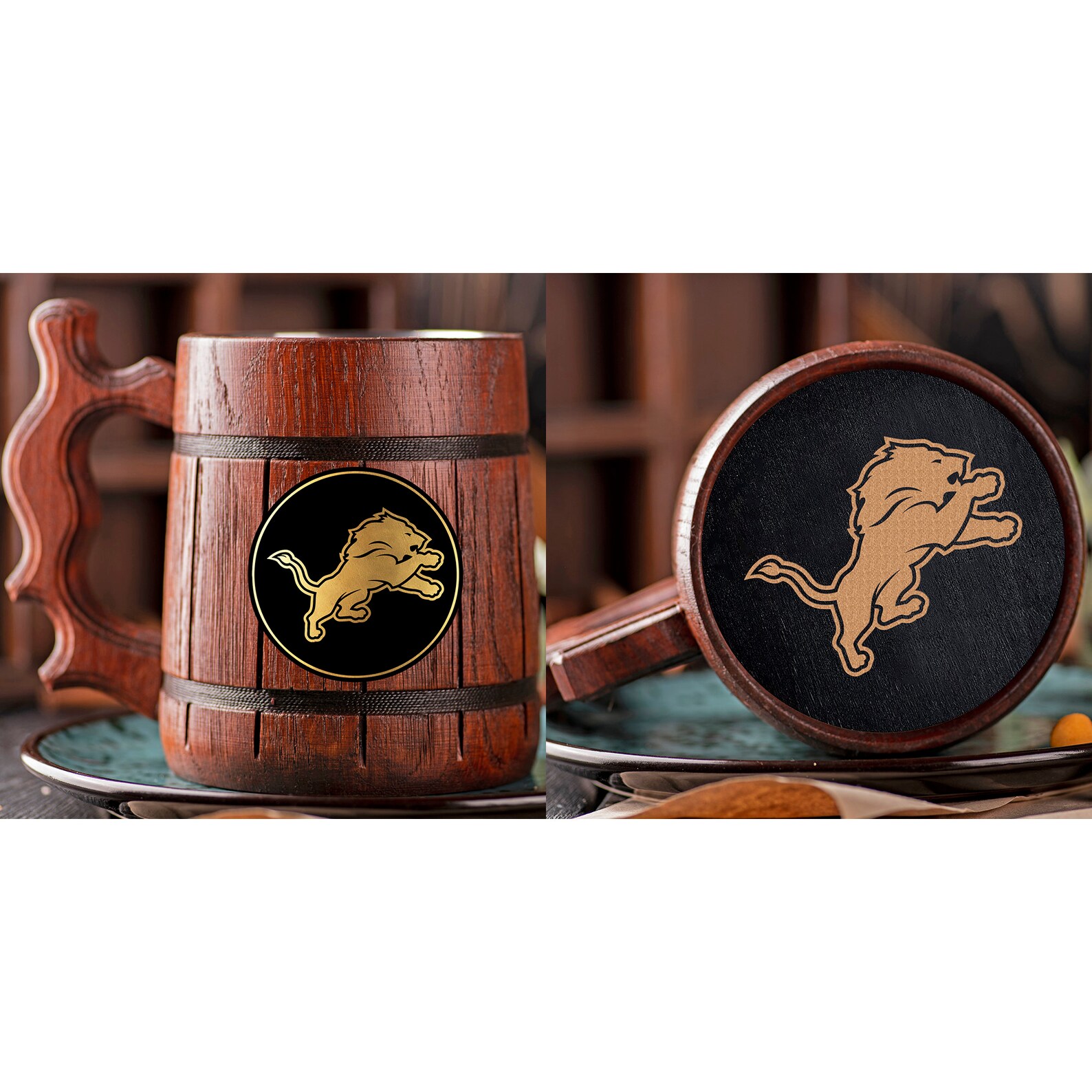 Detroit Lions Beer Mug Personalized Gift For Him Christmas Etsy