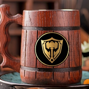 League of Legends Tank Mug Beer Stein Personalized Gamer Gift For Him Geek Gift for Gamer Wooden Beer Mug Beer Tankard Gift for Husband