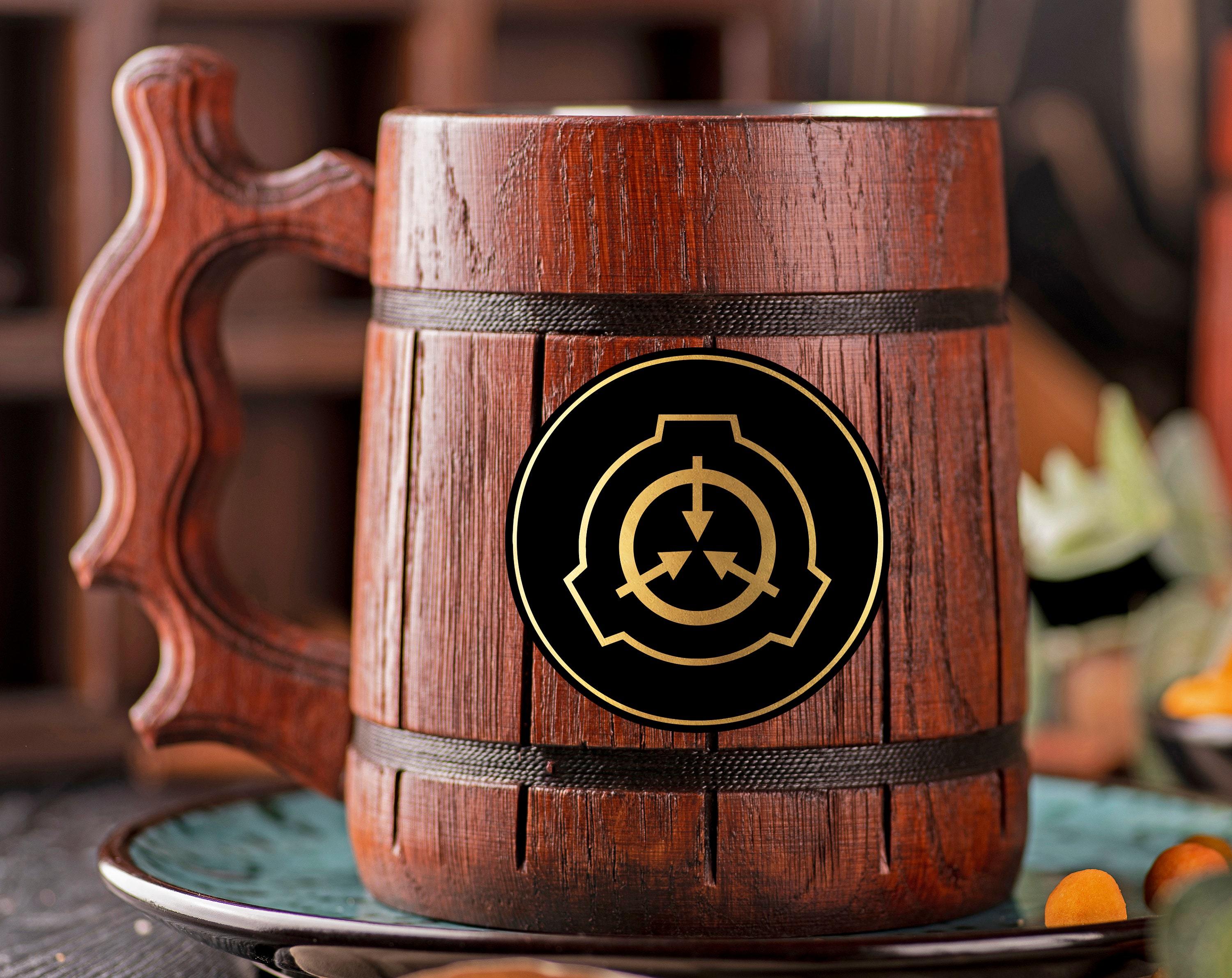 SCP Foundation Beer Mug Personalized Mens Gift for Him Wooden Etsy