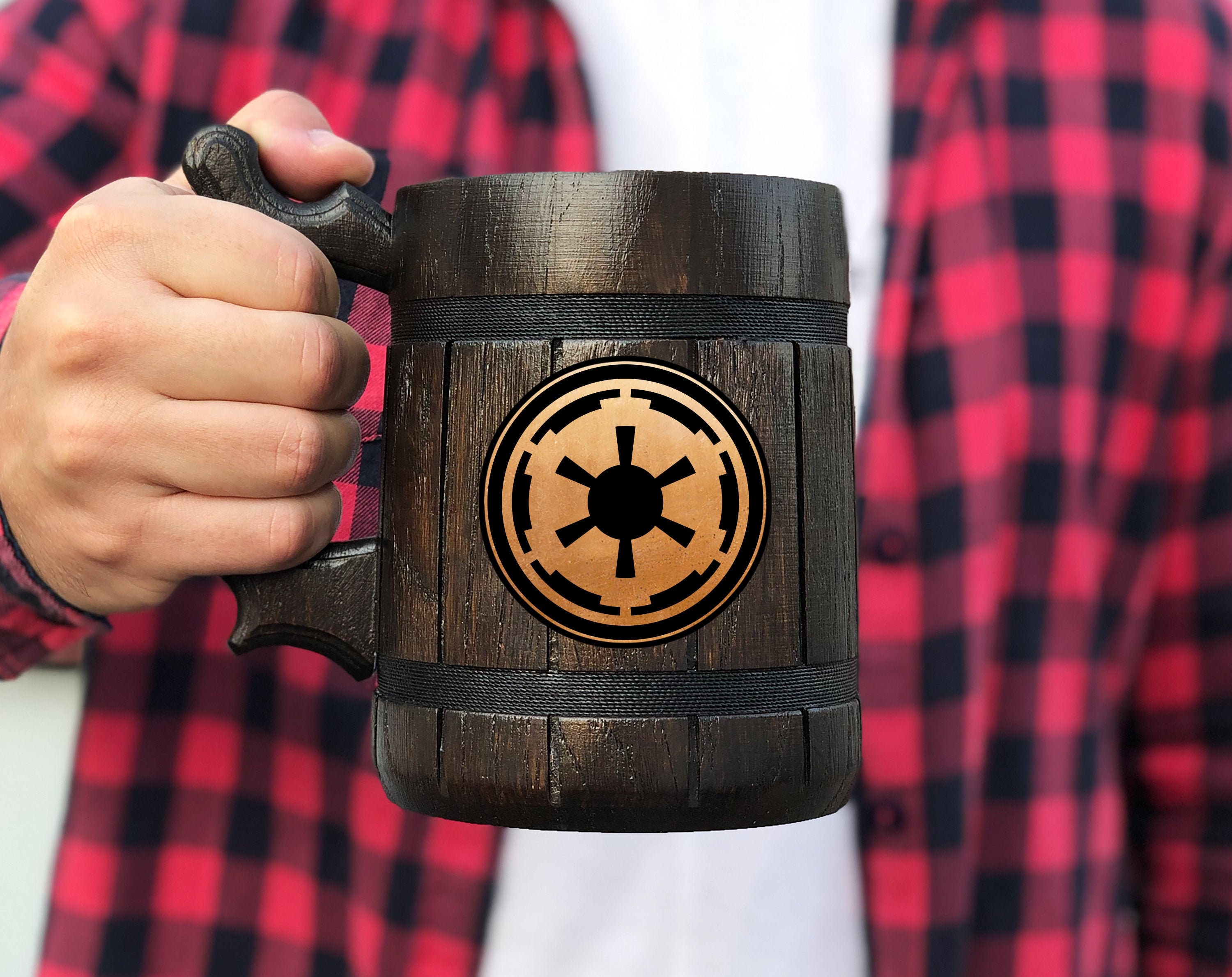 Galactic Empire Mug Star Wars Personalized Groomsman Gift Gift for Him  Wooden Beer Mug Boyfriend Gift Wooden Stein Beer Tankard Husband Gift 