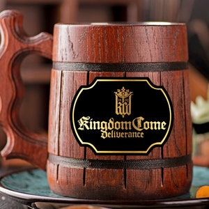 Kingdom Come Deliverance Mug Beer Tankard Gamer Gift For Him Wooden Beer Mug Beer Stein Gift for Husband Mug Geek Gift for Gamer Beer Stein