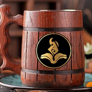 League of Legends Mage Mug Beer Stein Geek Gift for Gamer Personalized Gamer Gift For Him Wooden Beer Mug Beer Tankard Gift for Husband