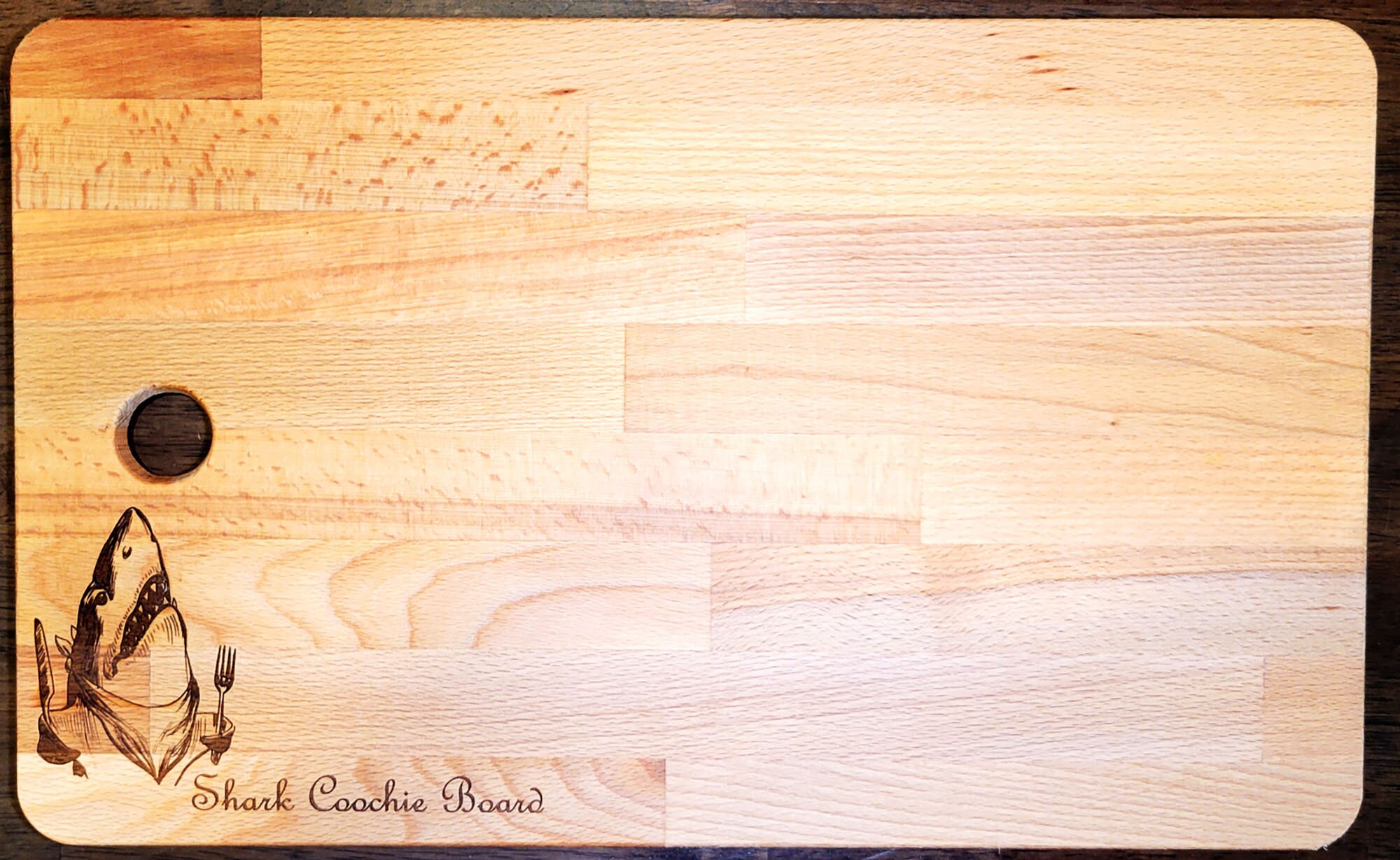 Large Shark Coochie Charcuterie Board - Vintage Bamboo Cutting Board With Animal Theme