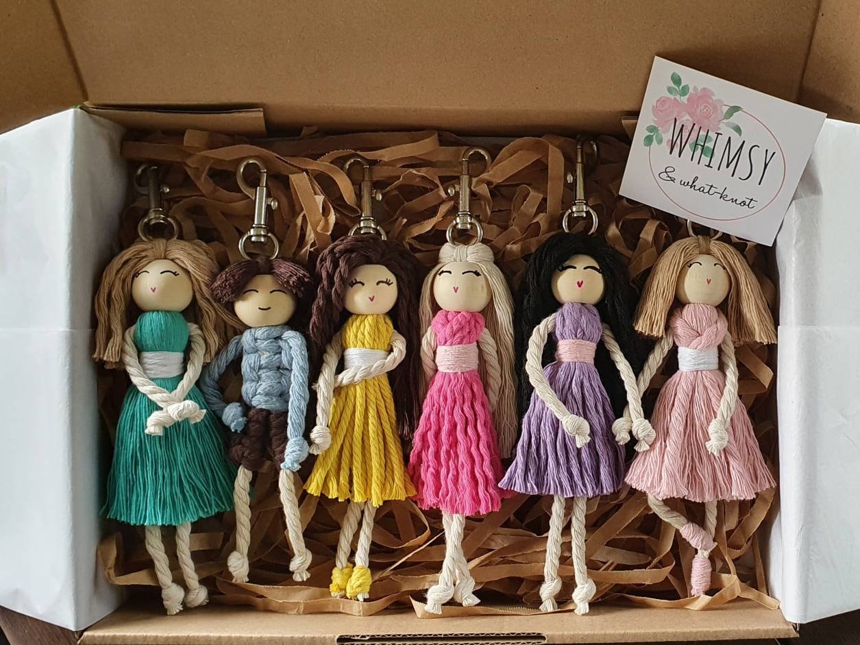 Macrame doll deals keychain