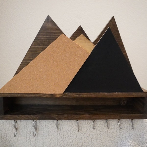 Mountain entryway organizer shelf