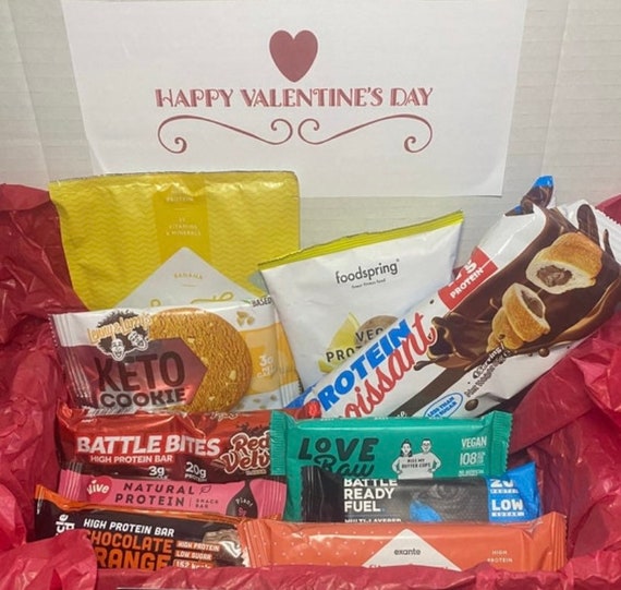 Personalised Romantic Love High Protein Gift Box. 