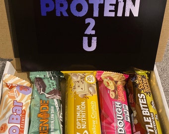 Mini letterbox protein gift boxes 5 protein bars fits through letterbox