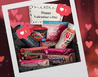 Personalised Romantic Love valentines High protein gift box.