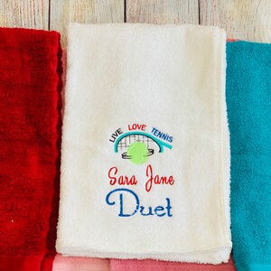 Personalized Embroidered Tennis  towels- Racquetball towels