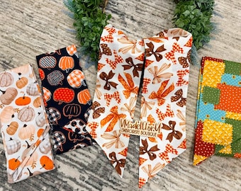 Fall harvest Pumpkin wreath sashes,  Blank Fall Autumn wreath scarf, Pumpkin season decor, wreath Bow Accents