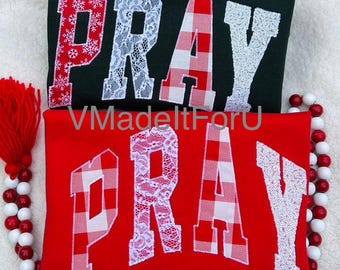 Embroidered 'Pray' Sweatshirt, Christian Faith Apparel