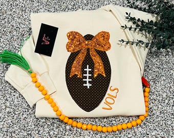 Vols Football Sequin Sweatshirt: Embroidered Game Day Shirt