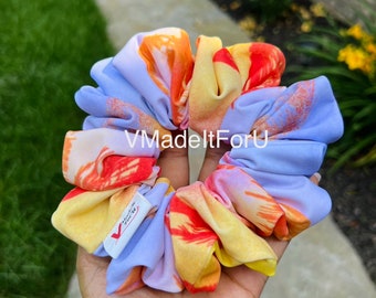 XL Swim Scrunchie: Beach Theme Hair Tie, Chlorine Resistant