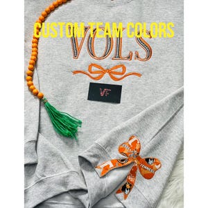 Embroidered Football Team Sweatshirt: Side Bow Cutout, Custom College NFL
