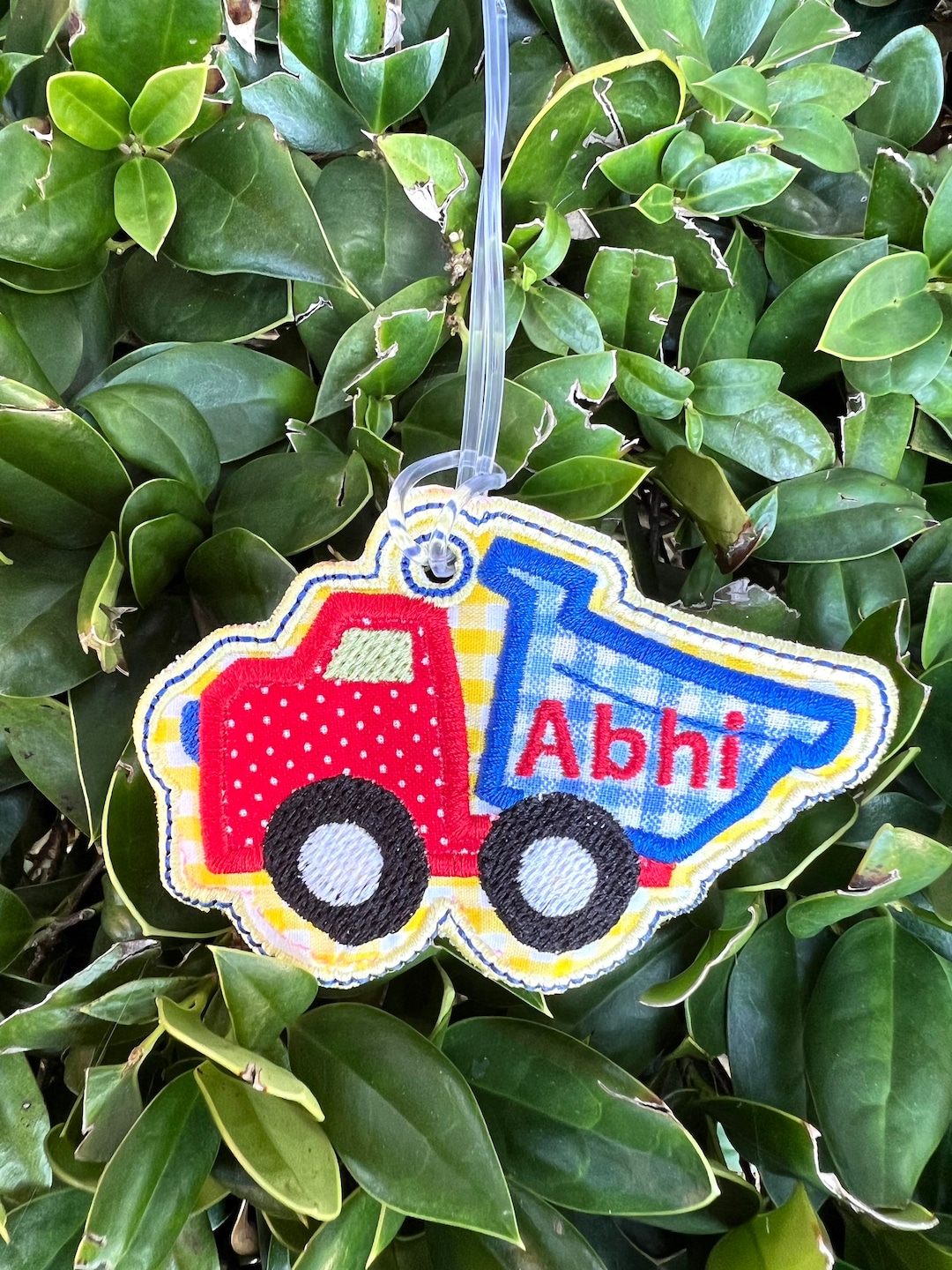 Embroidered Dump Truck Bag Tag: Personalized Kids Backpack Name Tag - Etsy