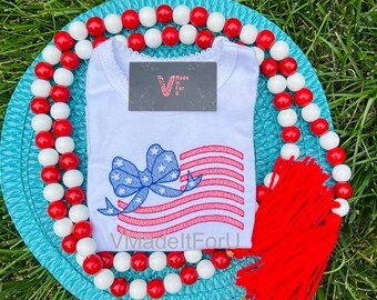 Personalized Embroidered 4th of July Shirt: Patriotic Kids USA