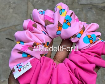 Pink Swim Scrunchie: Water Repellent XL Hair Tie