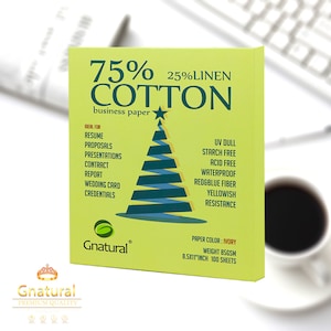 75% Cotton 25% Linen Paper, 85gsm Inkjet Printing Paper, 8.5x11