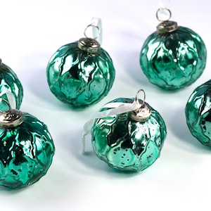 embossed turquise mercury glass ornaments