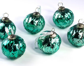 embossed turquise mercury glass ornaments