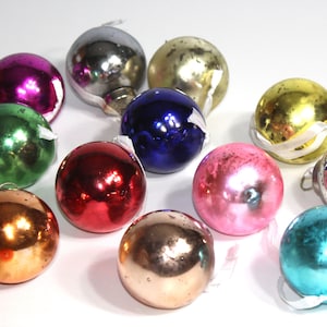 2'' Multi color mercury glass ornaments. set of 12