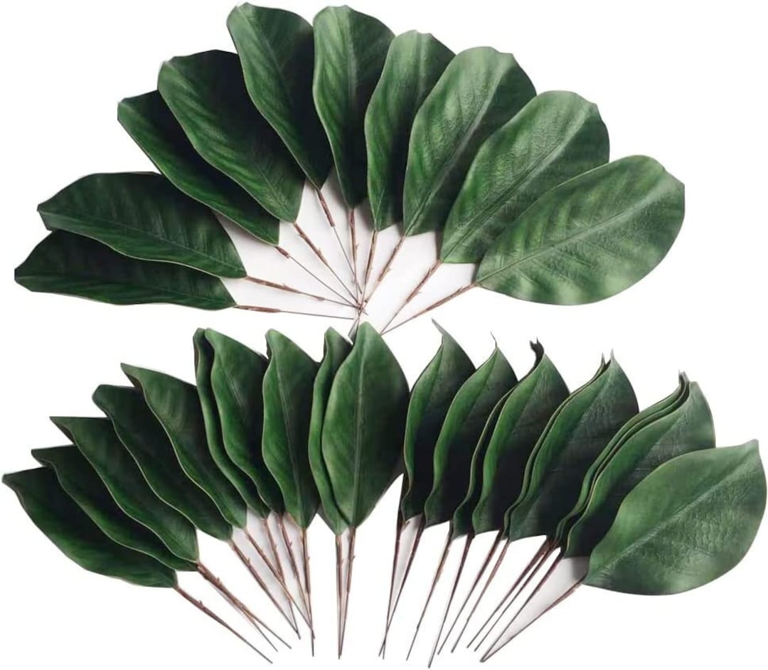 Faux Magnolia Leaves Pack of 24. Etsy
